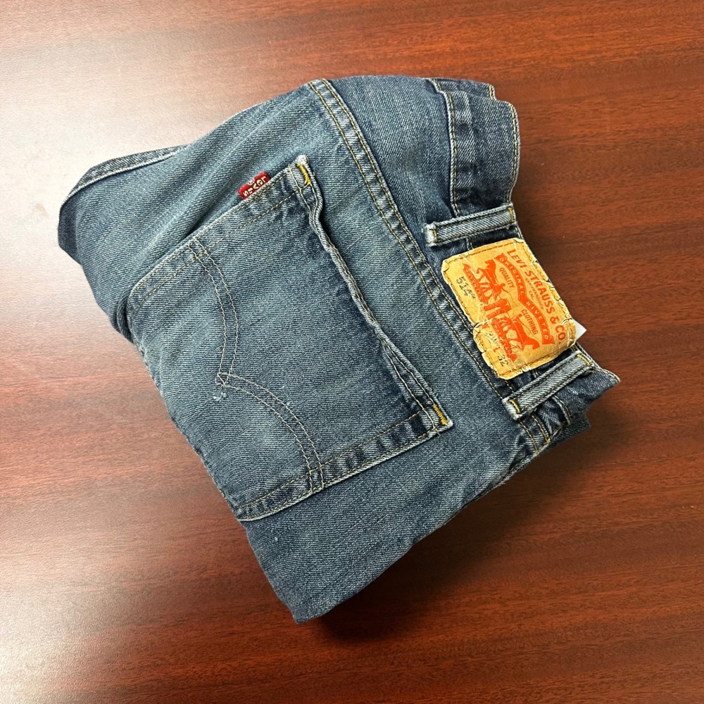 Levis 514 Jeans Mens Size 38x32 Straight Leg Medium Wash Denim Classic FLAW